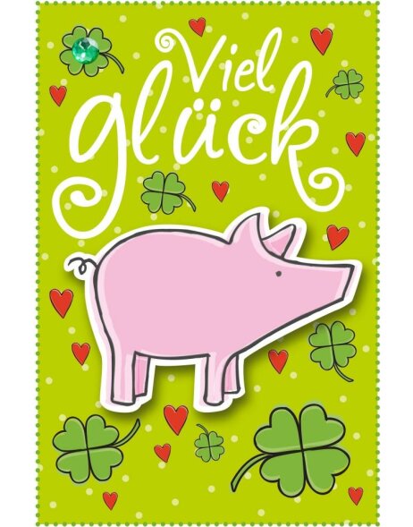 ARTEBENE card 3D - luck - pig - Glitter