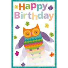 Artebene Card Foil lenticolare-Compleanno-Gufo