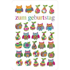 ARTEBENE Card Birthday - Owl - Glitter