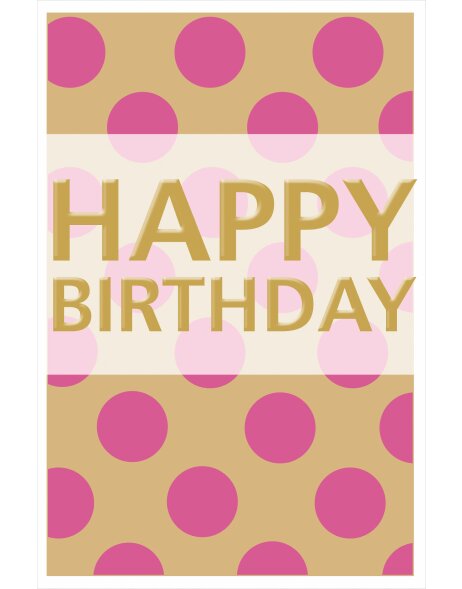 Artebene Karte Pr&auml;ge-Birthday-Dots-pink-