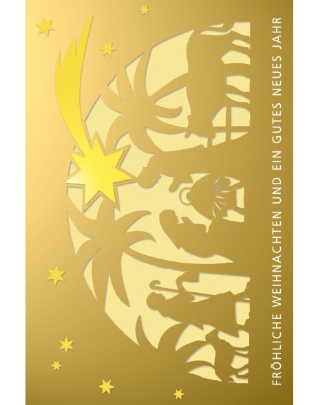 Karta Artebene laserowa-świąteczna-szopka-złota
