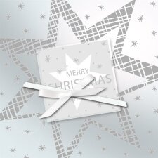 ARTEBENE Card Merry Christmas - letter - star - silver