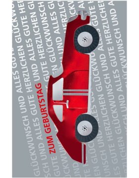Artebene Karte Pr&auml;ge-Geburtstag-Porsche-3D