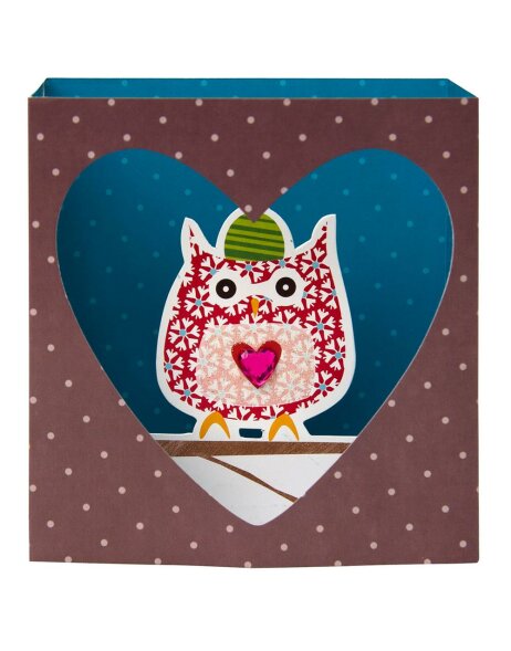 ARTEBENE card popup - Owl - Glitter