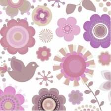 Serwetki papierowe Flower Power-fiolet piaskowy