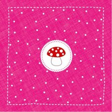 Serwetki papierowe Lucky Mushroom mini-różowe