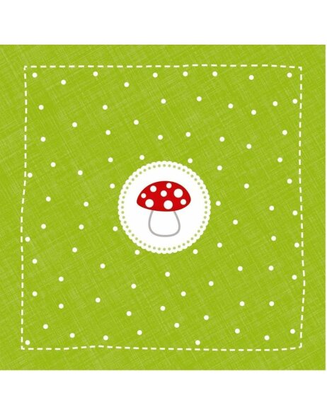 Serwetki papierowe Lucky Mushroom mini-zielone