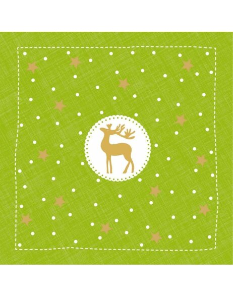 Paper napkins reindeer - Mini - green