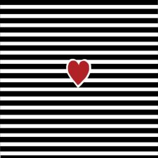 Paper napkins heart - stripe - s & w