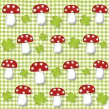 Paper napkins Klee - mushrooms - green