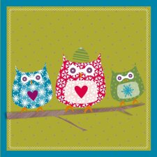 Paper napkins Owl - moss green