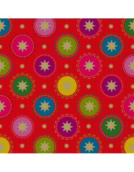 Paper napkins Dots - star - red