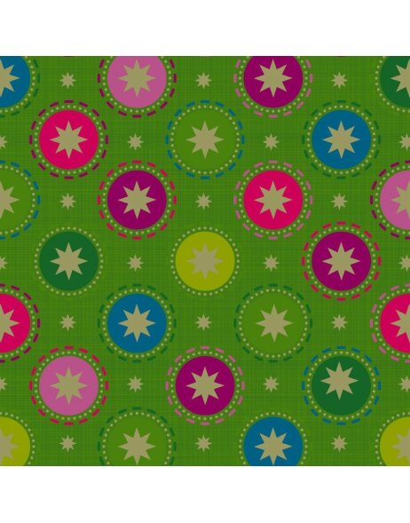 Paper napkins Dots - star - green