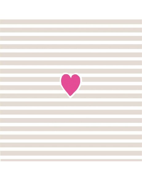 Paper napkins heart - stripe - sand
