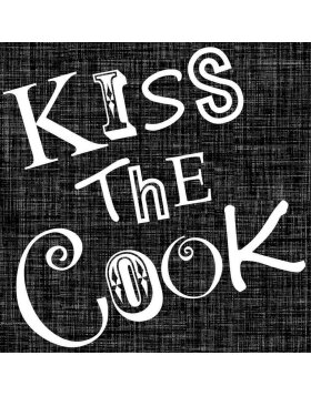 Tovaglioli di carta Kiss the Cook-Nero