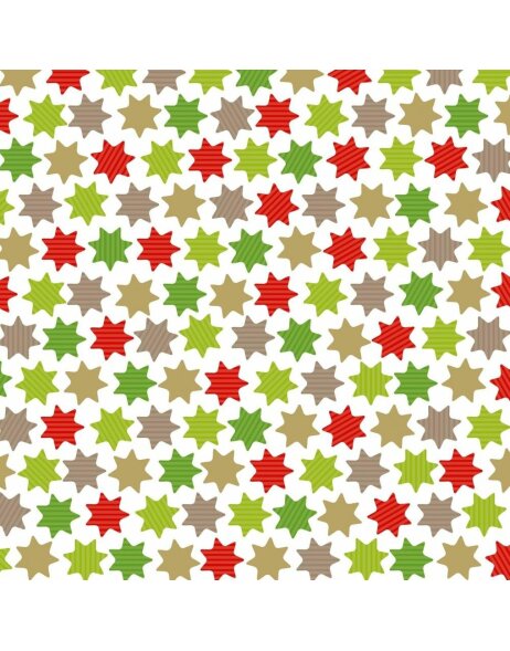 Serwetki papierowe Stars-Red-White-Green
