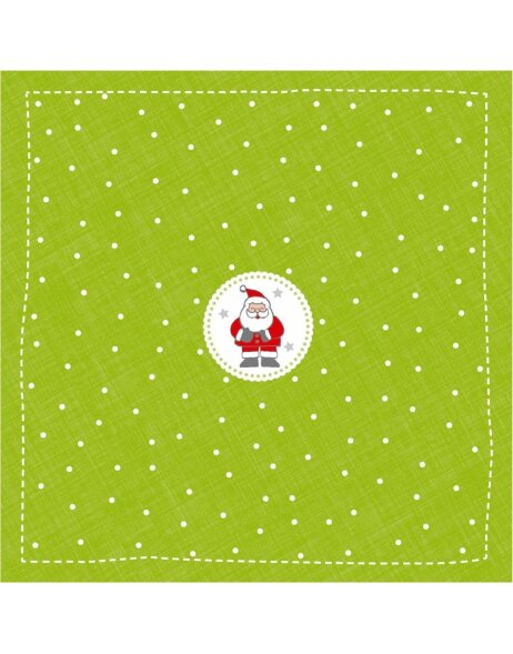 Papieren Servetten Kerstman-Mini-Groen