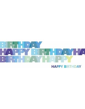 Artebene Karte Happy Birthday/blau/21x8 cm