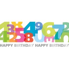 Artebene tarjeta en relieve-cumpleaños-números-21x8 cm