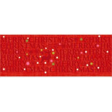 Artebene Kaart Embossing-Kerst-Typo-Rood-21x8 cm