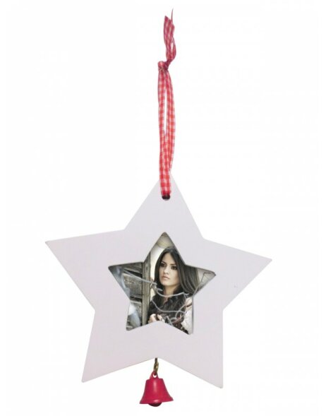 Decorative wooden star white,