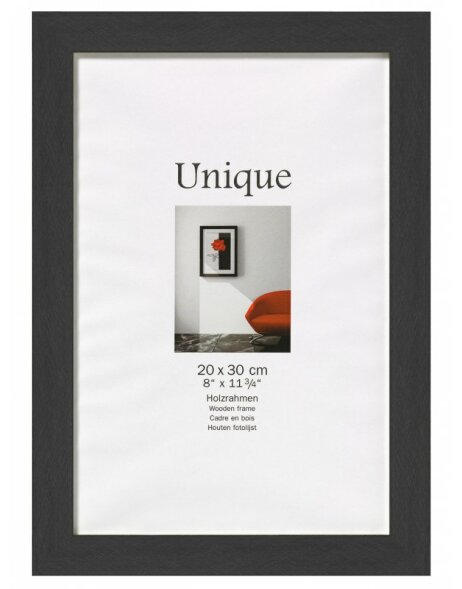 Black wooden frame UNIQUE 5 in 50x60 cm