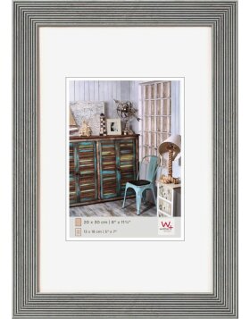 wooden photo frame Grado 30x40 cm - silver