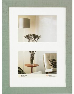 Gallery Wooden Frame HOME 2 photos 13x18 cm in green