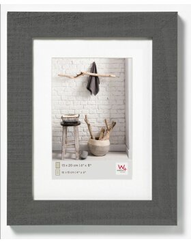 Cadre photo en bois HOME en gris 15x20 cm