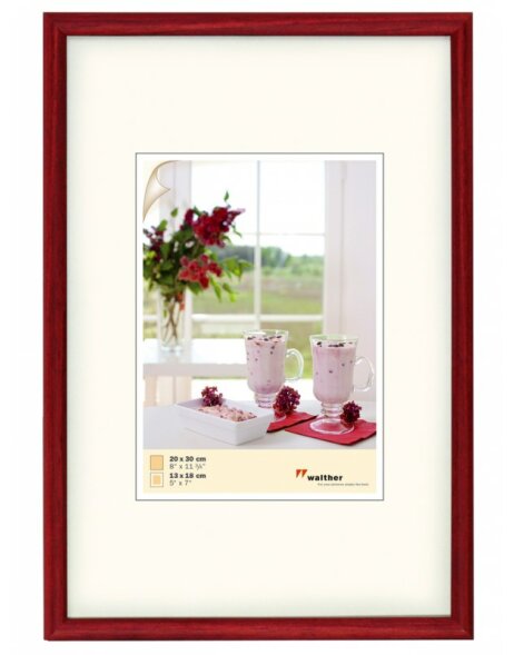 wooden photo frame Meran 10x15 cm - red
