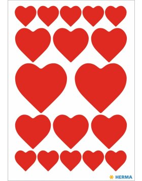 HERMA DECOR stickers hearts red 3 sheets