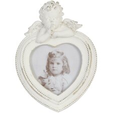 Photo frame 5 x 5 cm heart-shaped with angels