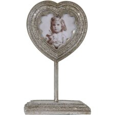 Photo frame 8x8 cm heart stand