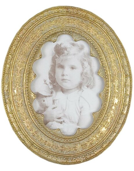 Photo frame 8x6 cm oval of poly-resin