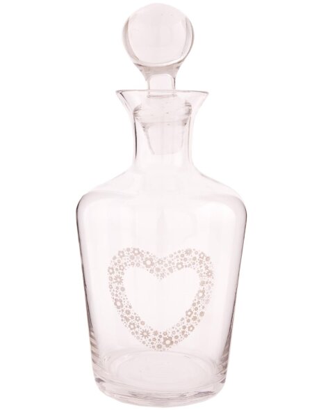 Flasche 25 cm transparent Herzchen