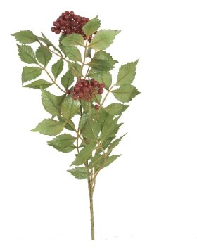 Branche d&eacute;corative avec baies rouge 74 cm
