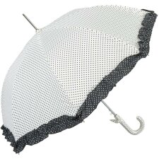 Regenschirm klein natürlicher Farbton mit Punkten