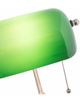 LumiLamp 5LL-5100 Lampada da scrivania Banker 27x17x41 cm Metallo verde Vetro