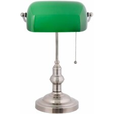 LumiLamp 5LL-5100 Schreibtischlampe Bankerslampe 27x17x41 cm Grün Metall Glas