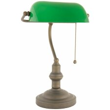 Lámpara de mesa de oficina vidrio verde Ø 27x40 cm