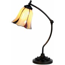 LumiLamp 5LL-5130 Lámpara de mesa Tiffany Ø 15x46 cm Lámpara de escritorio de cristal beige
