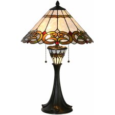 Clayre & Eef 5LL-5392 Lampe de table Tiffany Ø 40x61 cm E27-max 2x40W Beige, Rouge