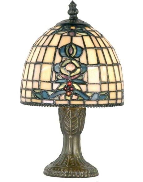lampe de table color&eacute;e style Tiffany &Oslash; 15x24 cm
