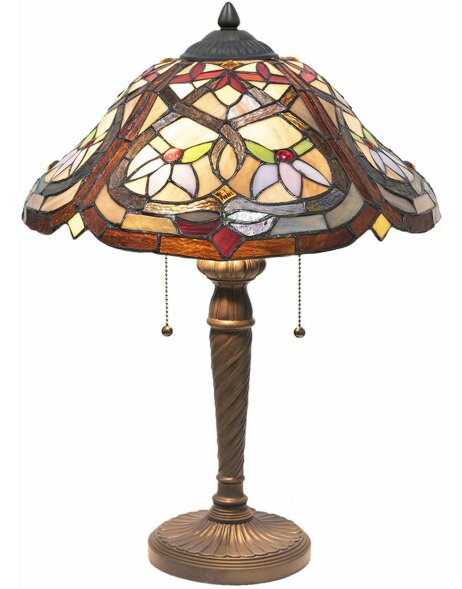 5LL-7808 Lampada da tavolo Tiffany &Oslash; 40x54 cm E27-max 2x60W Lampada da tavolo Tiffany