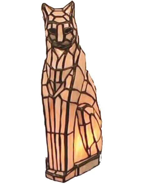 Lampa stołowa Tiffany Figurka kota 33x17 cm