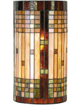 Wandlamp Tiffany gekleurd glas 19x12x35 cm