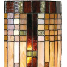 LumiLamp 5LL-9112 Lámpara de pared Tiffany 20x11x36 cm Semicírculo de cristal marrón beige