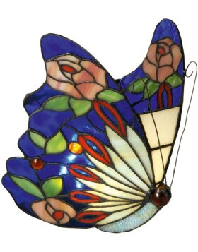 Lampada da parete Tiffany a farfalla colorata