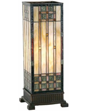 Tiffany staande lamp gekleurd glas 18x45 cm