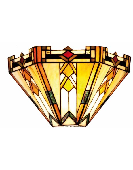 LumiLamp 5LL-9263 Wandleuchte Tiffany 31x13x20 cm Beige Glas Dreieck